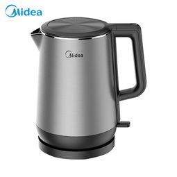 美的 midea 电水壶304不锈钢电热水壶1.7l家用双层防烫烧水壶 拉丝机身mk hj1713a