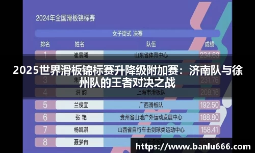 2025世界滑板锦标赛升降级附加赛：济南队与徐州队的王者对决之战